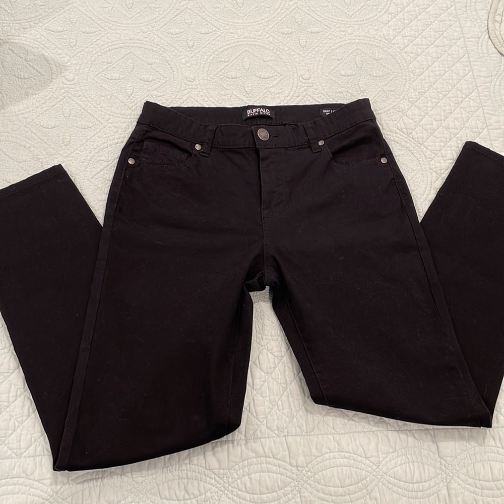 Buffalo David Bitton Black Mid-rise Stretch Skinny Ankle pants.